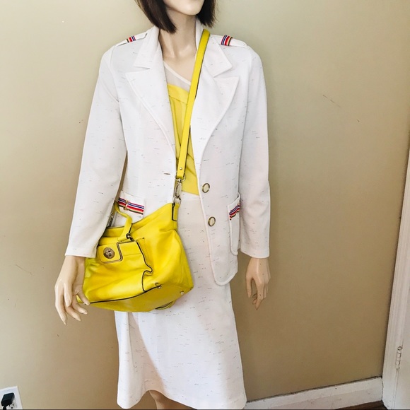 Vintage Career Suit! White and Rainbow Detail - Picture 2 of 16